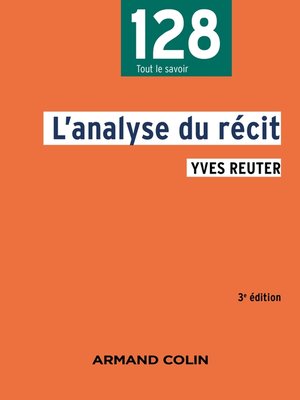 cover image of L'analyse du récit--3e éd.